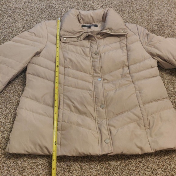 Kenneth Cole Reaction Down Women's Puffer Coat Full Zip Collared Tan XL. - Picture 5 of 6